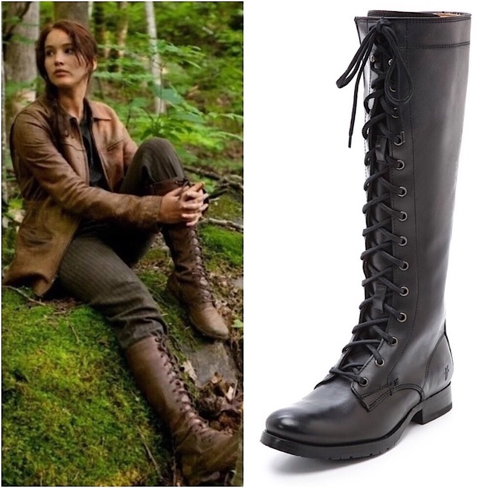 Frye Melissa Tall Black Genuine Leather LaceUp Knee High Vintage Equestrian Boot